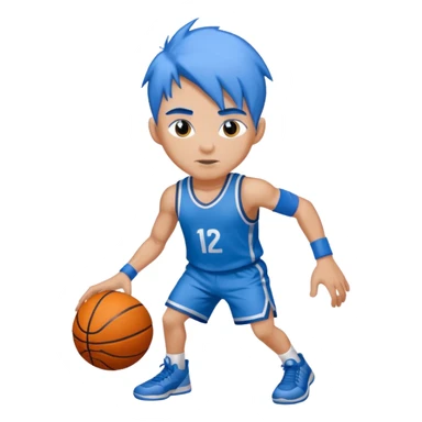 basketball player with blue hair sticker