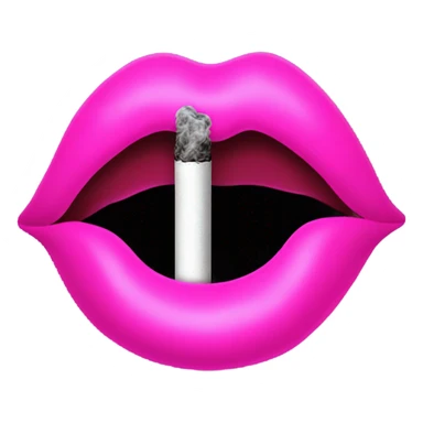 Neon pink lips are blowing smoke, and a cigarette is in her mouth sticker