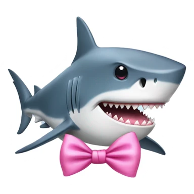 shark with pink bow on head sticker