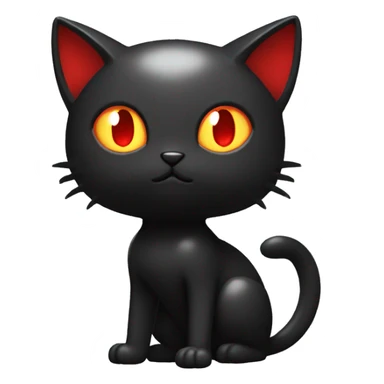 Shiny Black-Red Dark-type-Poison-type-Fakémon-Cat full body sticker