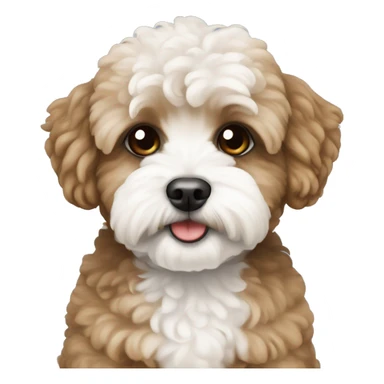 Maltipoo brown with white chest sticker