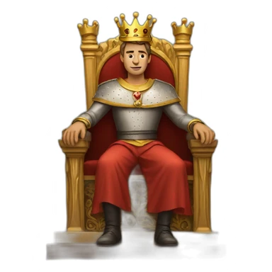 king sitting on a throne sticker