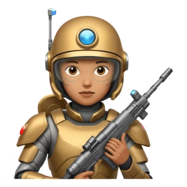 space warrior with rifle sticker