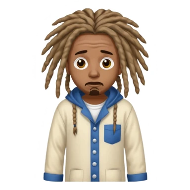 scared rapper with dreadlocks and pyjamas sticker