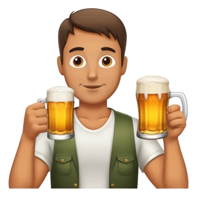 adult man enjoying a beer sticker