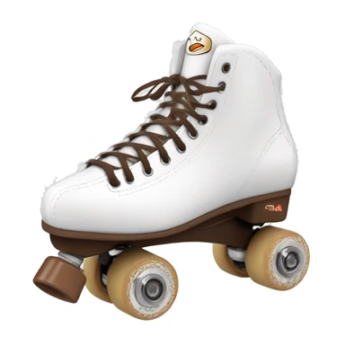 One White artistic rollerskate from edea flamenco with brown toestop sticker
