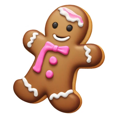 gingerbread cookie with pink frosting sticker
