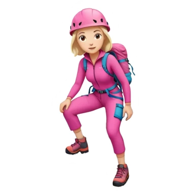 woman in pink clothes mountain climbing sticker