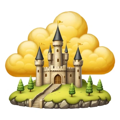 cloud yellow castle sticker