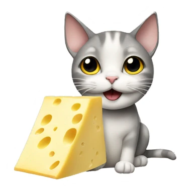 cat eat cheese with banana sticker