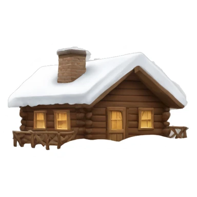 Snowy brown cabin sticker