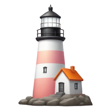 Lighthouse and orange and pink hearts  sticker