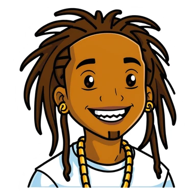Brown skin boy with dread and gold Grillz  sticker