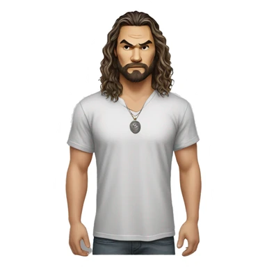 realistic jason momoa wearing tee sticker