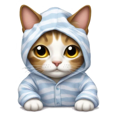 cat wearing pyjama sticker