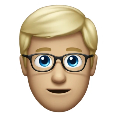 dirty blond hair man with blue eyes and eyeglasses sticker