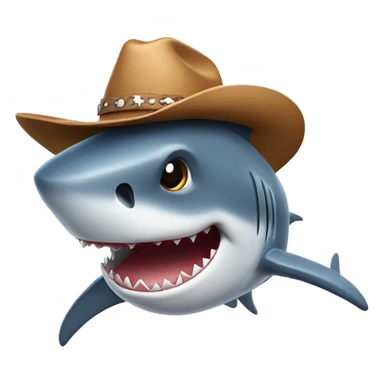 Shark with cowboy hat sticker