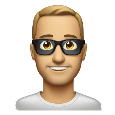 Dj  Bianco pelato con gli occhiali  sticker