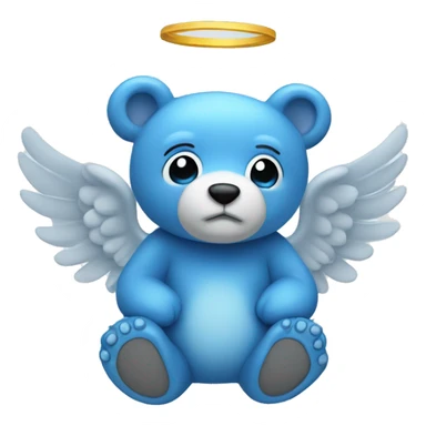 Blue bear angel sticker