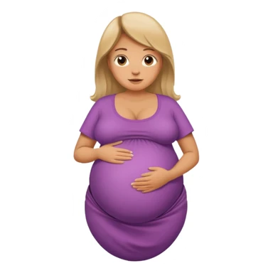 heavily pregnant woman with extremely abnormally huge overdue belly sticker