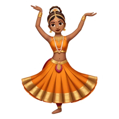 cinematic-realistic-bharatanatyam-dance-emoji,-depicted-as-an-elegant-classical-indian-dance-performance-with-graceful-poses,-intricate-costumes,-and-expressive-hand-gestures,-rendered-with-rich-textures-and-warm-dramatic-lighting, single dancer sticker