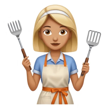 woman grilling bbq sticker