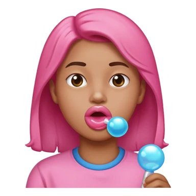 Chill face blowing bubble gum sticker