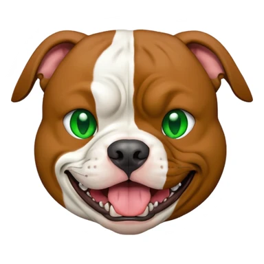 Brown and white pit bull burping green gas sticker