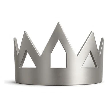 modern silver crown with geometric shapes, minimal look sticker