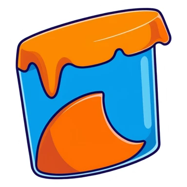 wobbly orange jello slice with translucent gelatin texture sticker