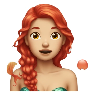mermaid with red hair is crying sticker