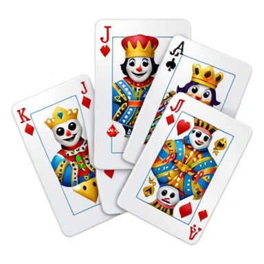bunch of poker cards, with jolly jokers inside sticker
