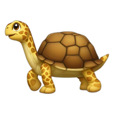 une tortue sur une girafe sticker