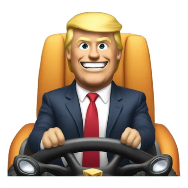 Trump riding a monster truck  sticker