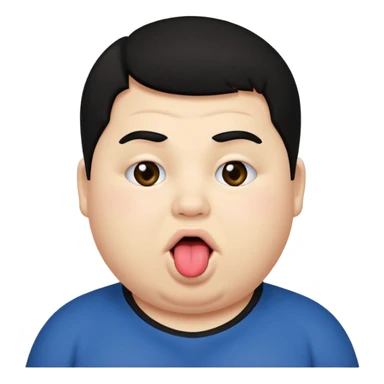 Fat teen from kosovo with flat hair with his tongue out sticker