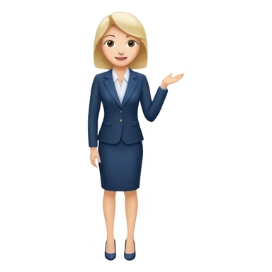 Female business woman standing full body sticker