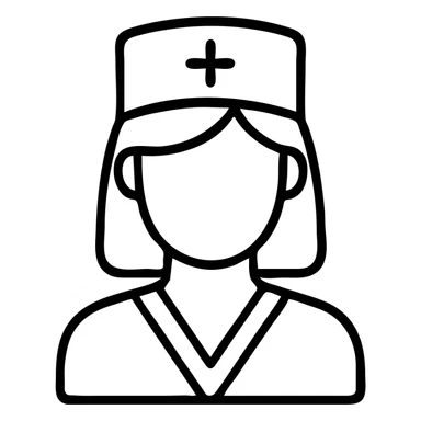 Female nurse with medical cap sticker