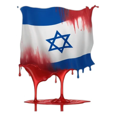 israeli flag dripped in red water sticker
