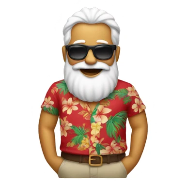 Santa wearing sunglasses and Hawaiian shirt sticker