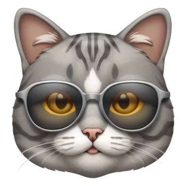 Grey tabby cat in sunglasses sticker