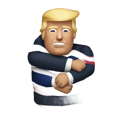 Donald Trump  hugging American flag sticker