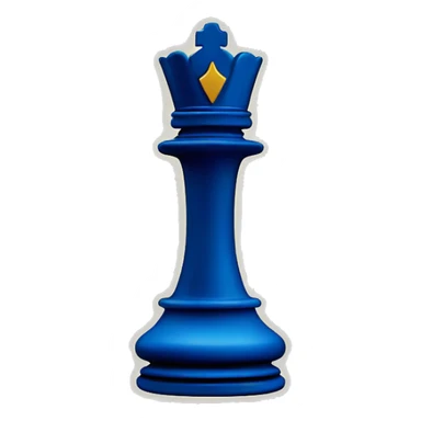 Blue and gold chess piece Queen sticker