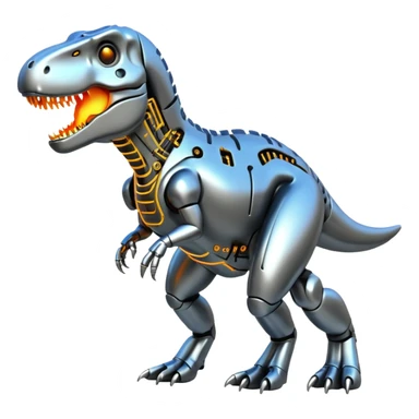 I want an icon combining a t-rex with AI sticker