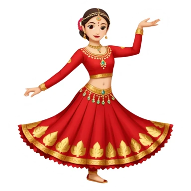 Ghunghroo kathak red and gold small  sticker