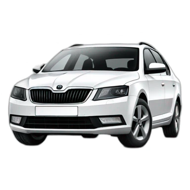 Skoda Octavia2 A5 white sticker