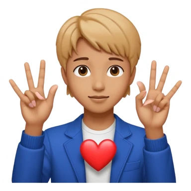 Bts hand pose and heart place mid of fingers sticker