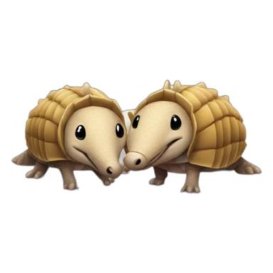 two armadillos smiling lying side by side in bed sticker