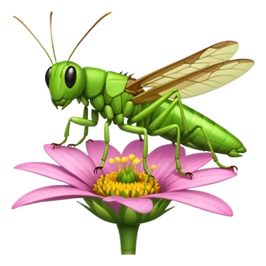 
grasshopper on flower sticker