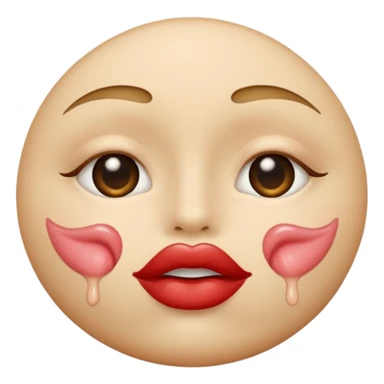 beige kiss mark sticker