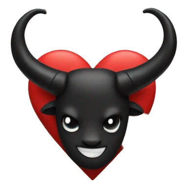 Red heart with black horns sticker